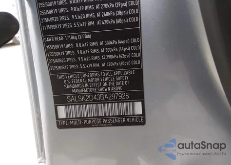 2011 Land Rover Range Rover Sport Hse from USA, damaged, VIN SALSK2D43BA297928